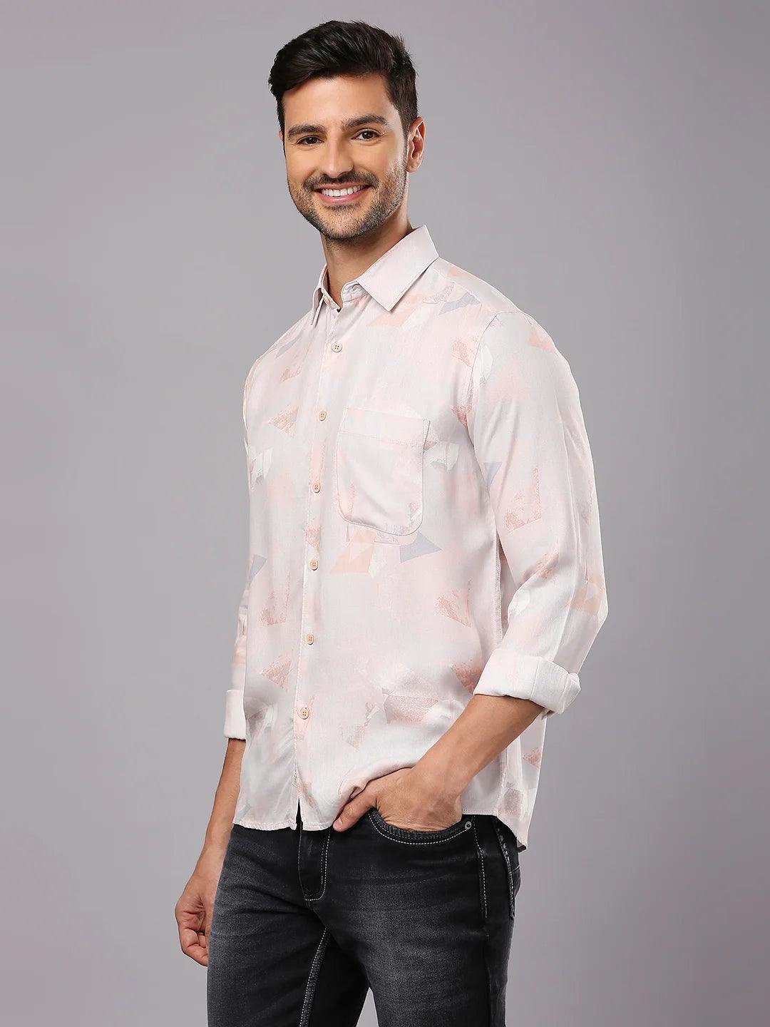 Peach Printed Shirt