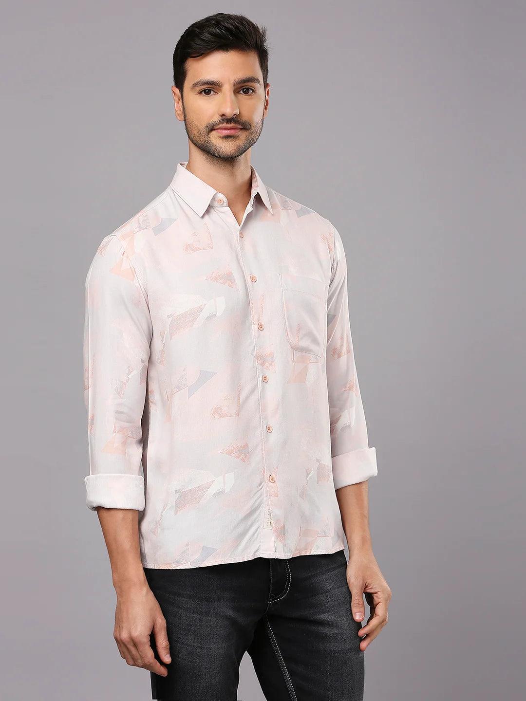 Peach Printed Shirt