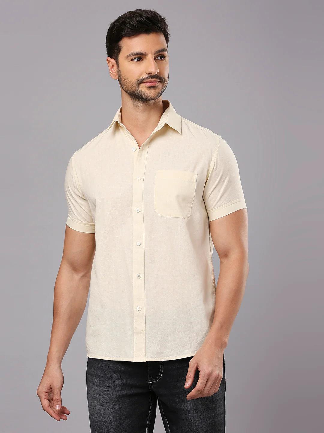 Beige Solid Shirt