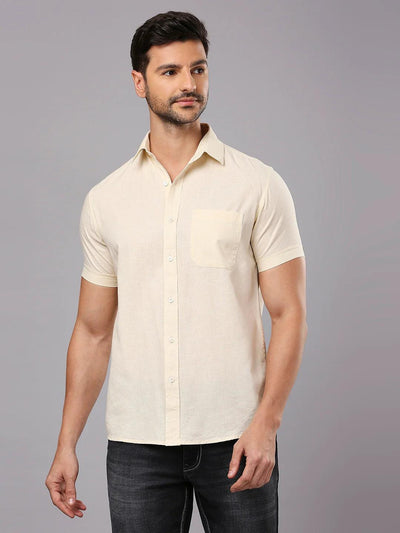 Beige Solid Shirt
