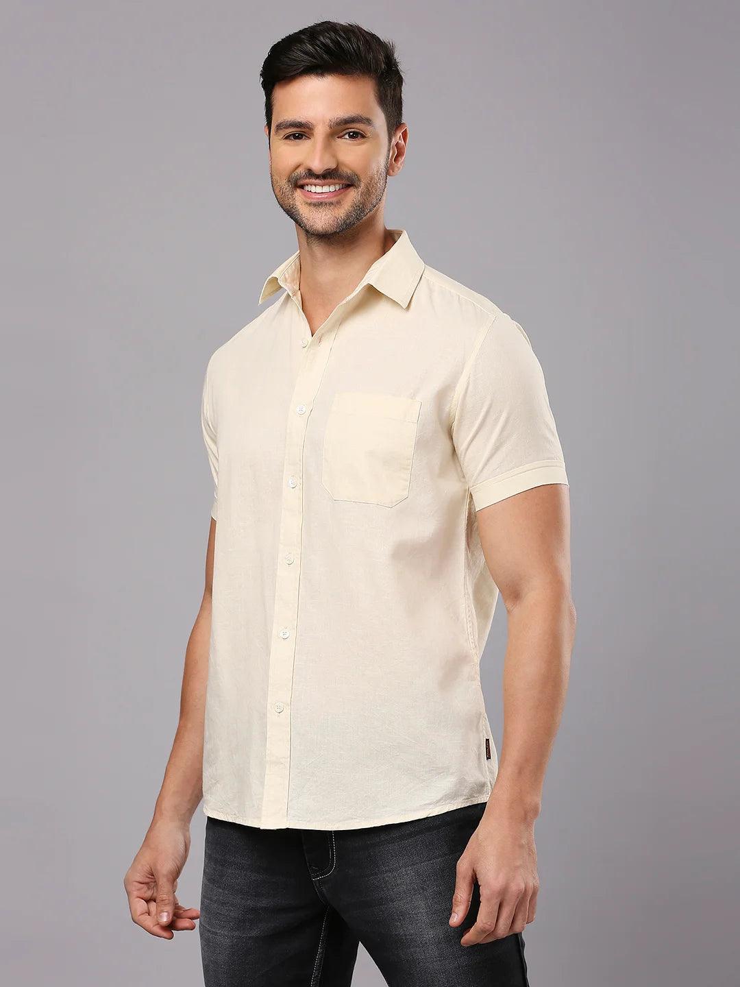 Beige Solid Shirt