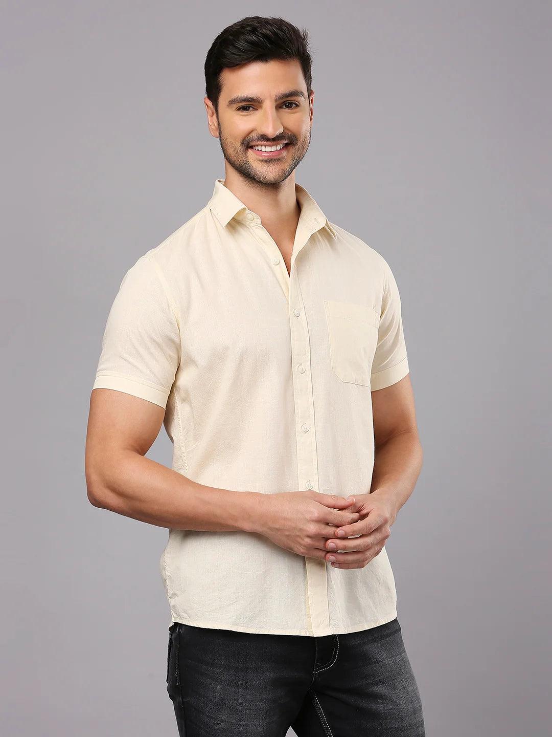 Beige Solid Shirt