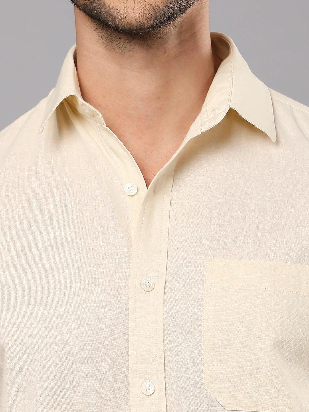 Beige Solid Shirt