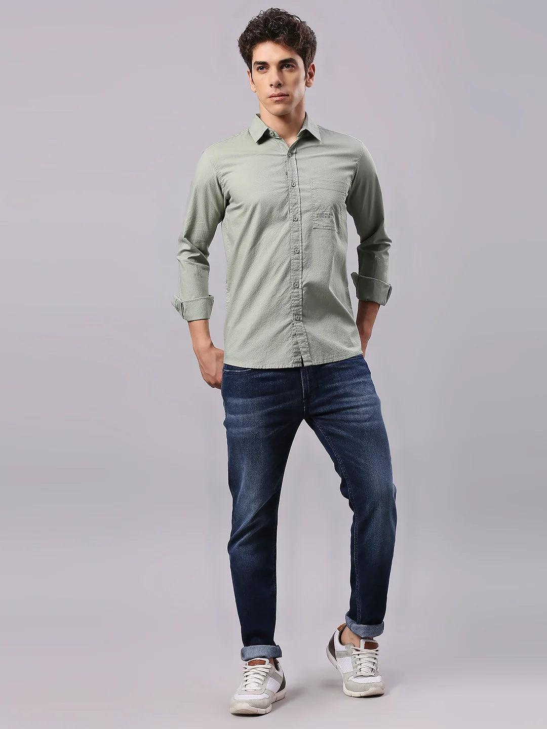 Light Olive Solid Shirt