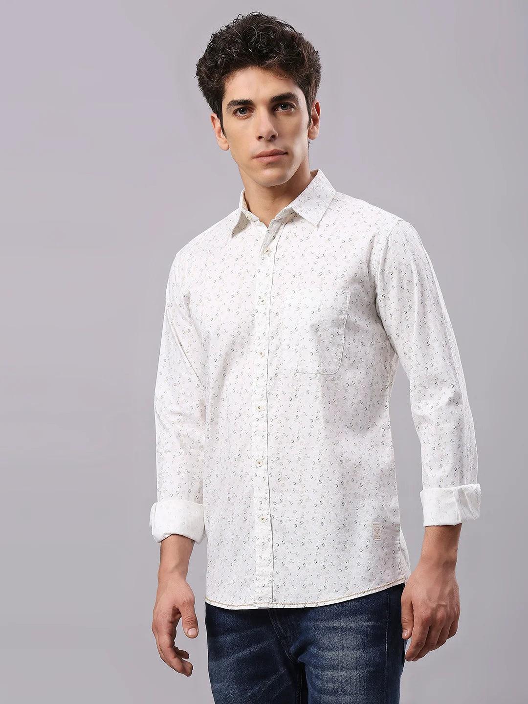 Off White Printed Shirt