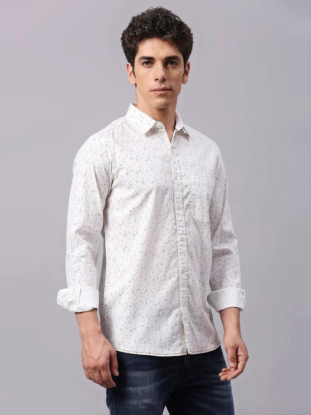 Off White Printed Shirt