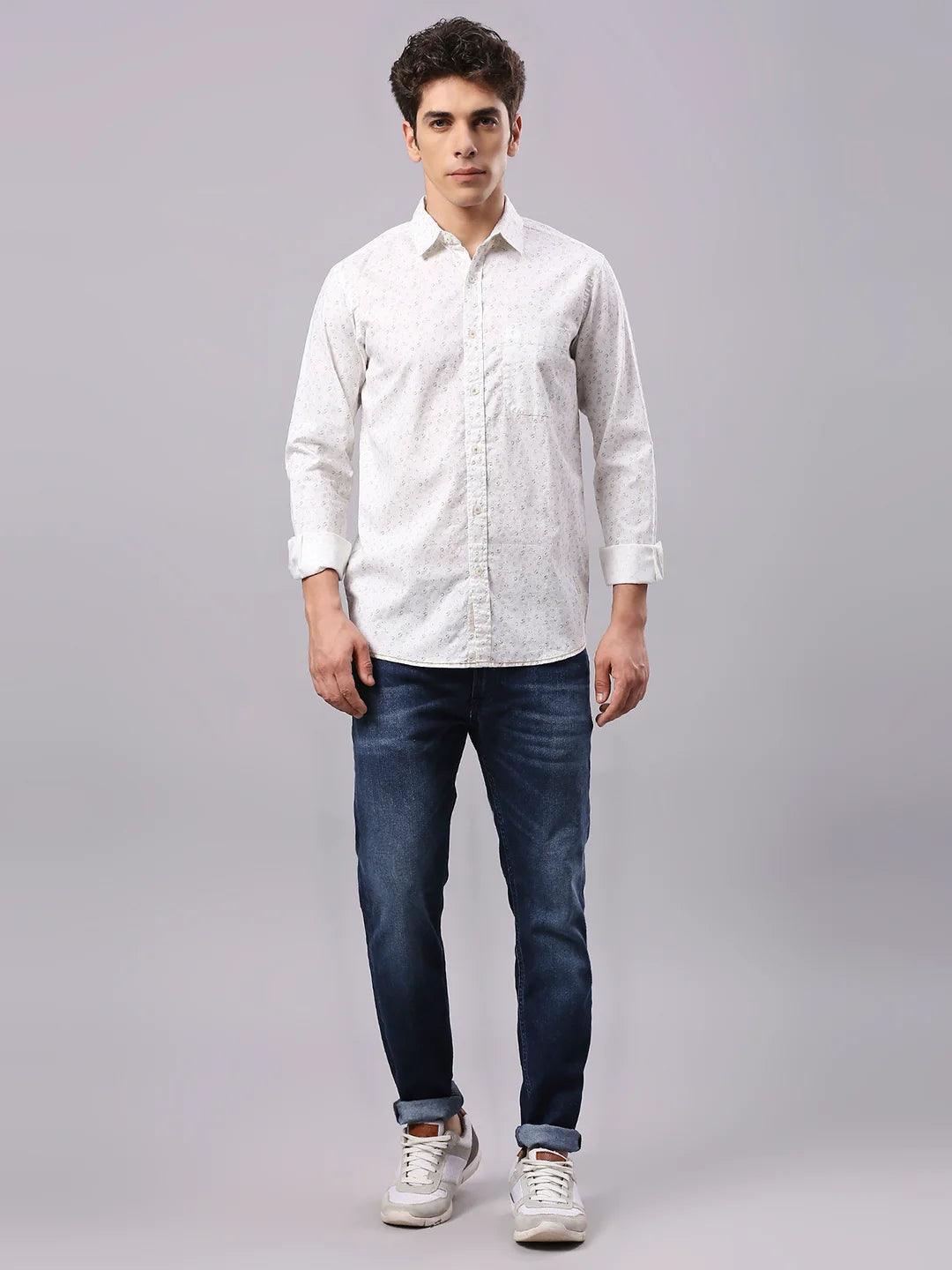 Off White Printed Shirt