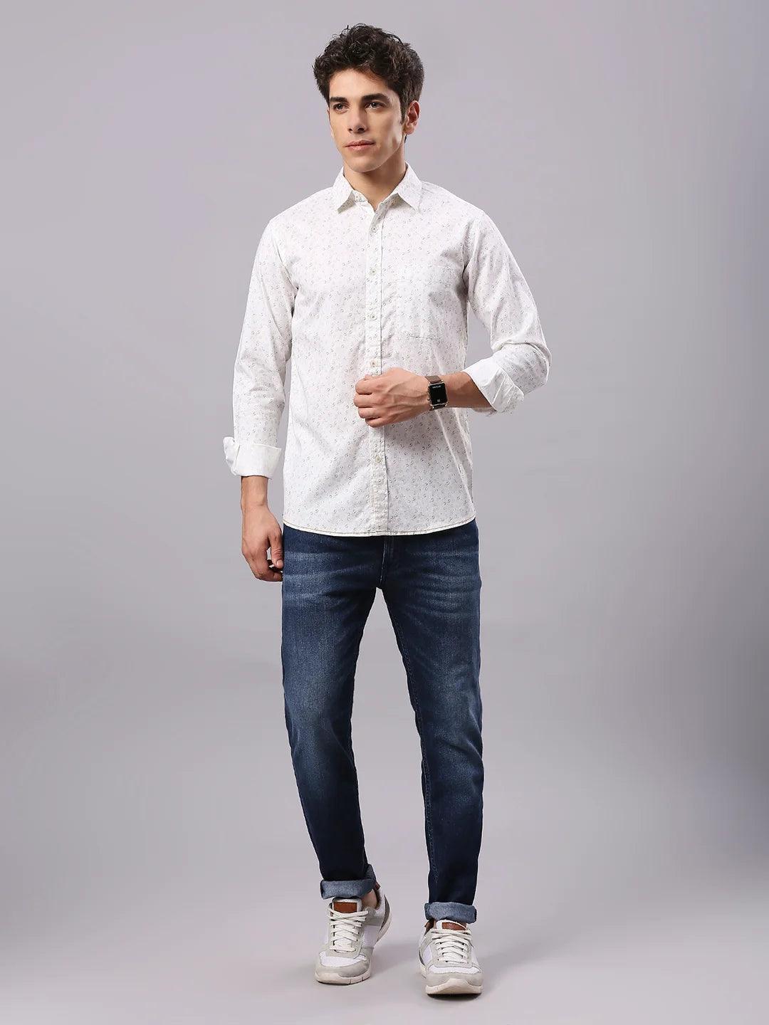 Off White Printed Shirt