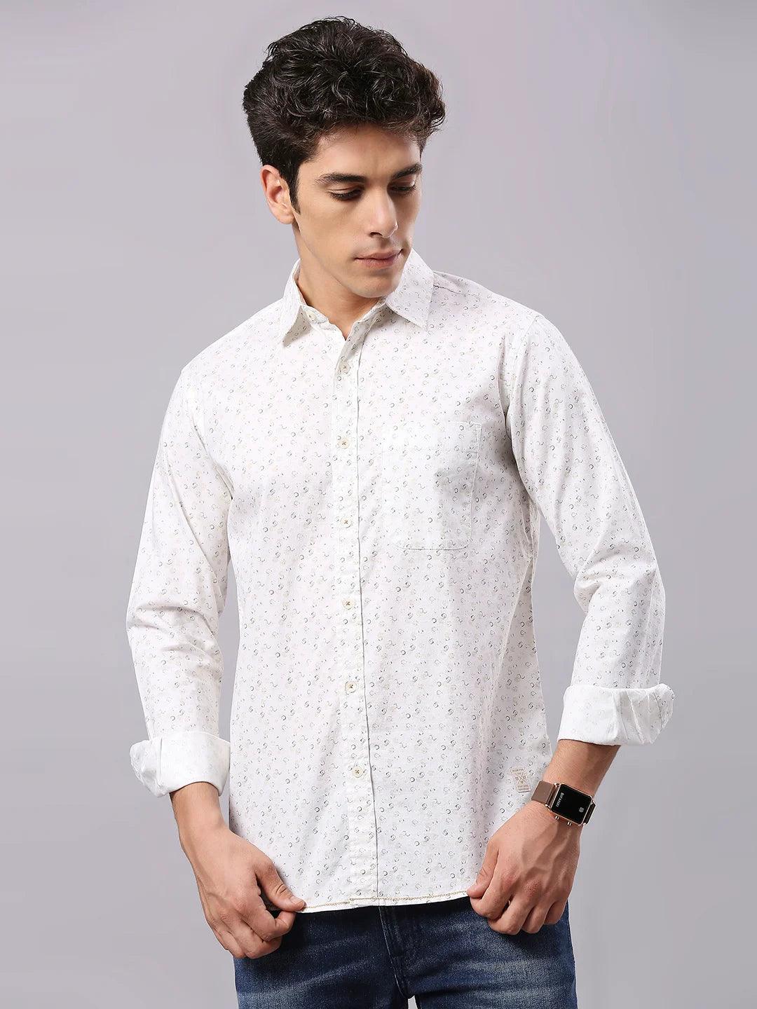 Off White Printed Shirt