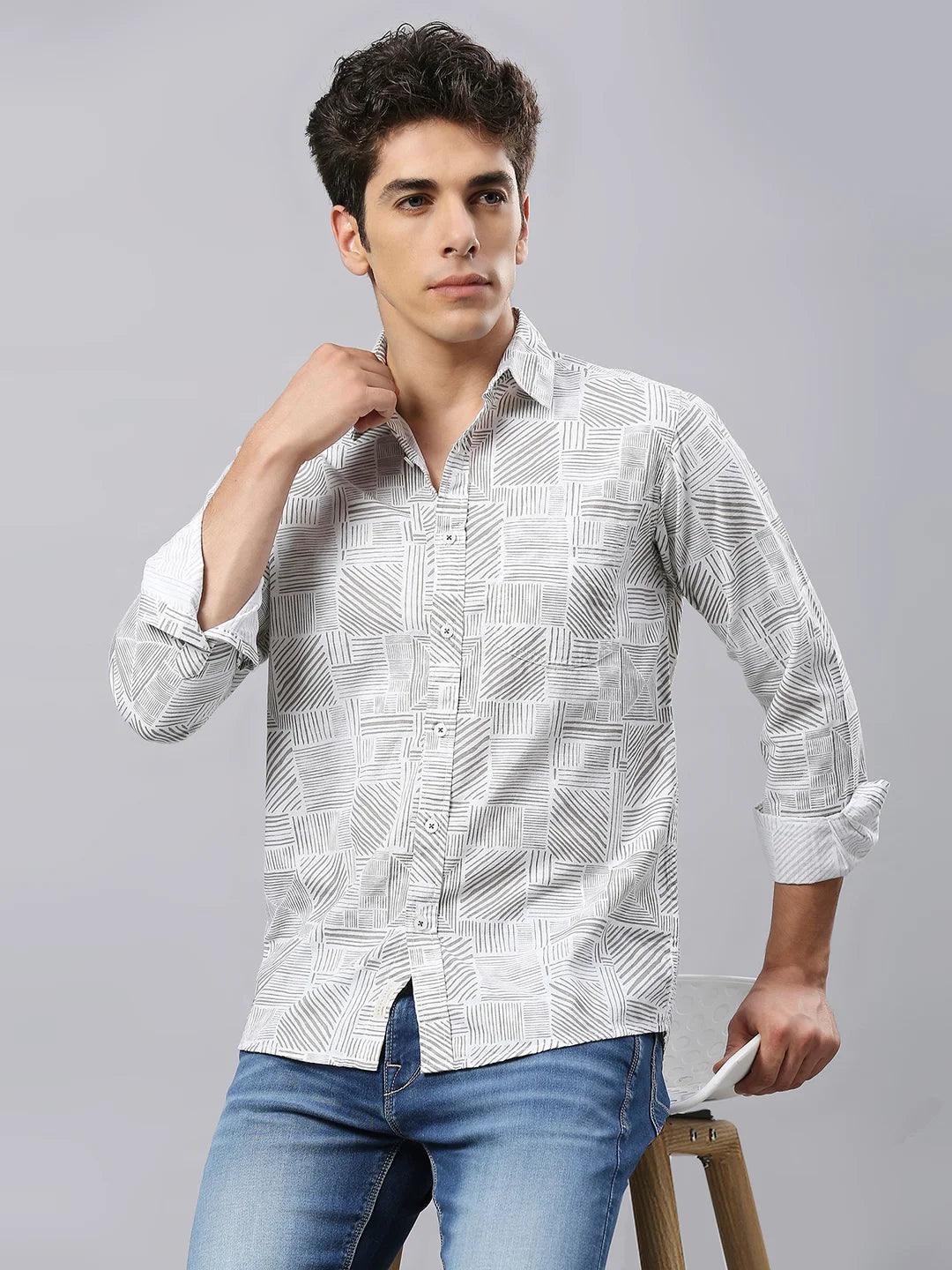 Grey Printed Shirt