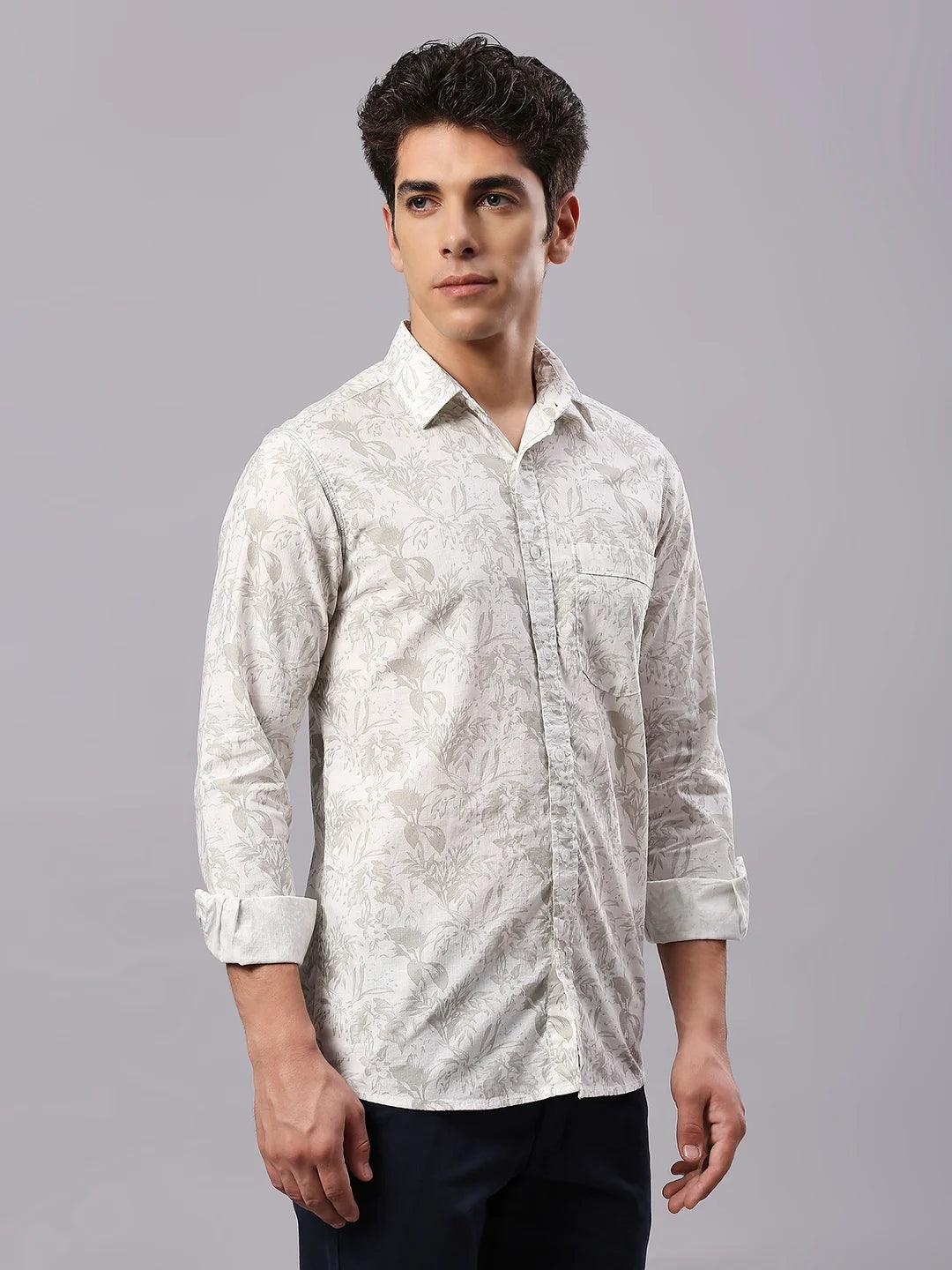 Light Olive Printed Shirt