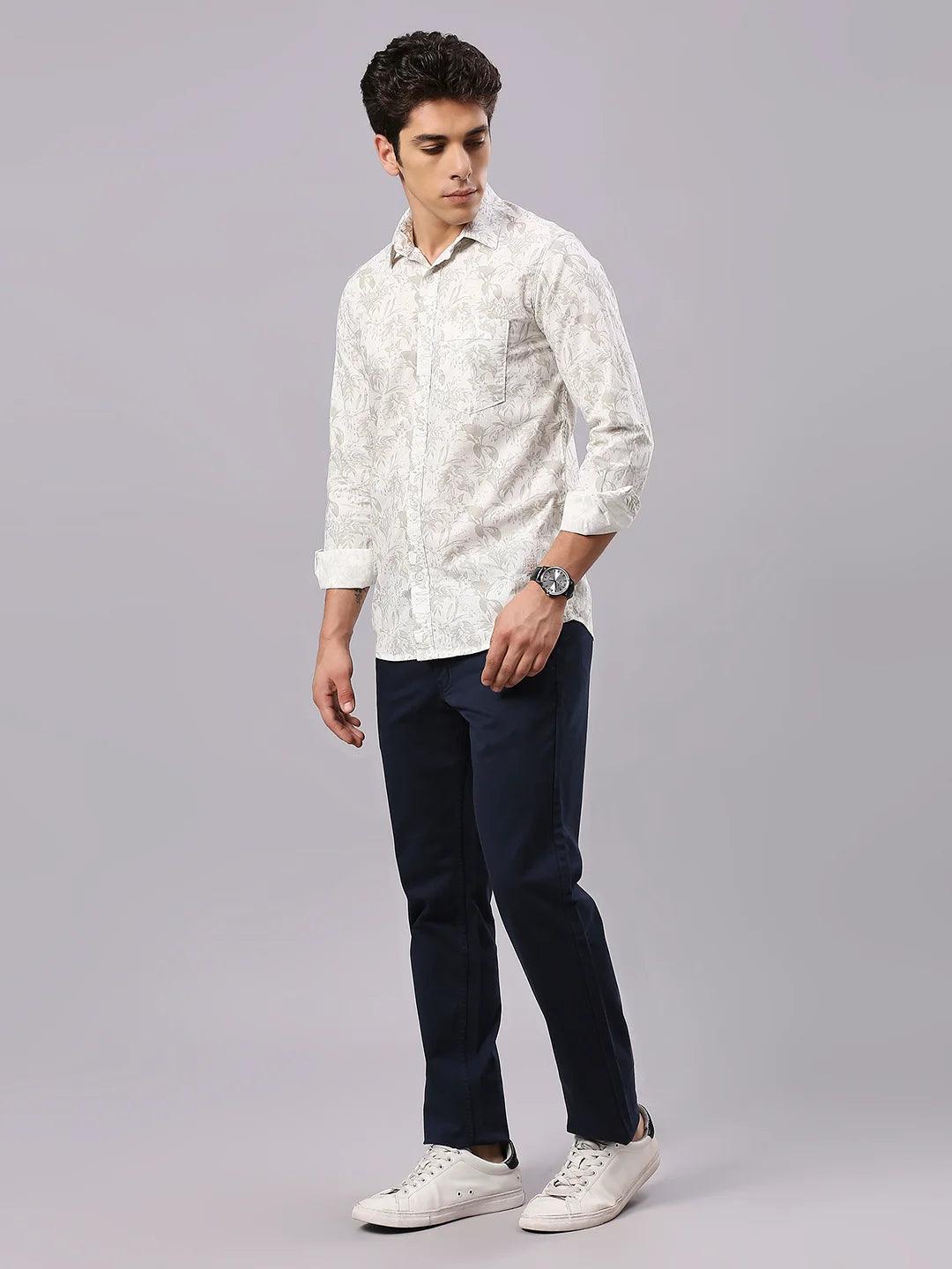 Light Olive Printed Shirt