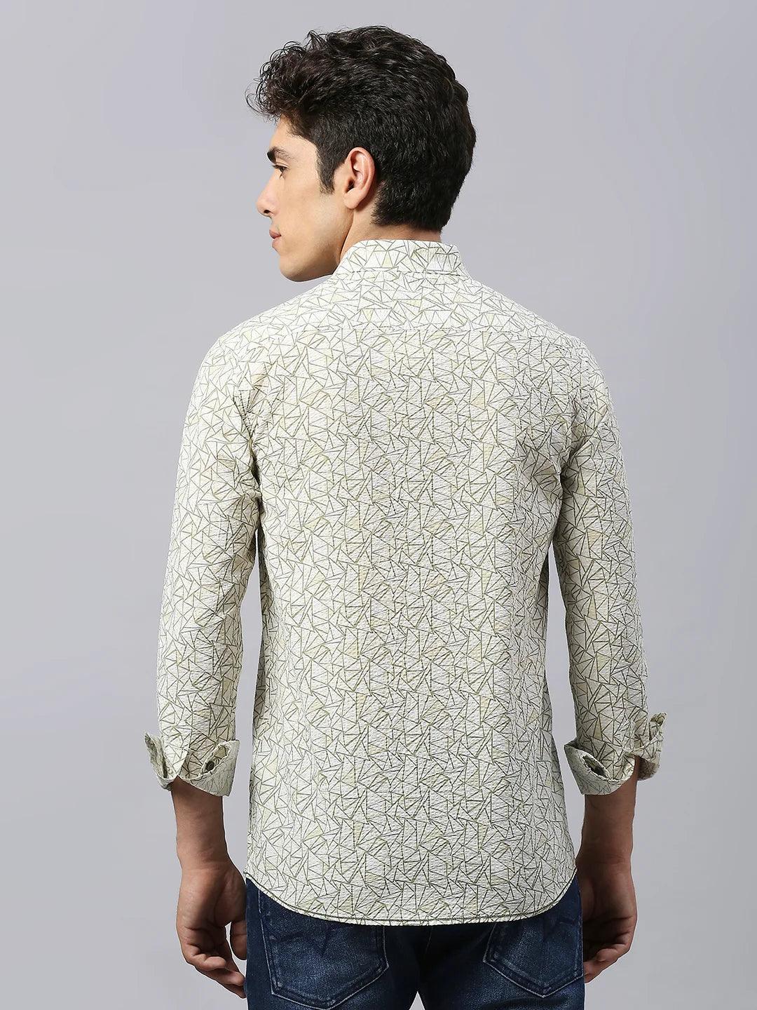 Light Olive Printed Shirt