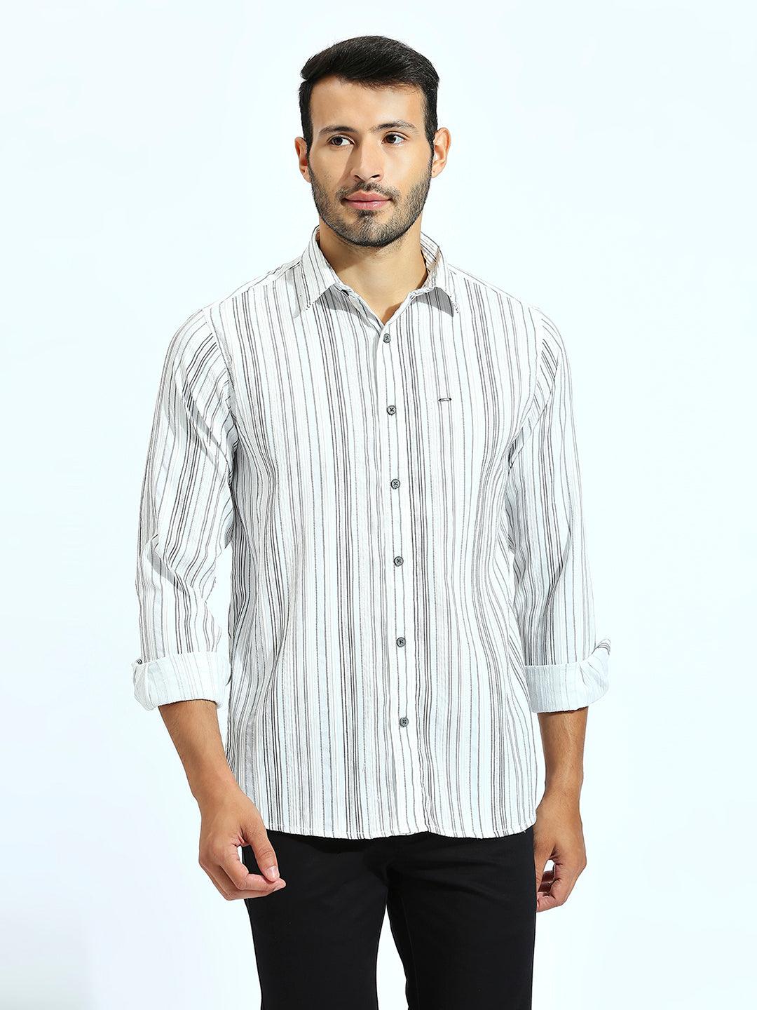 Linea Stripe Cotton White Shirt