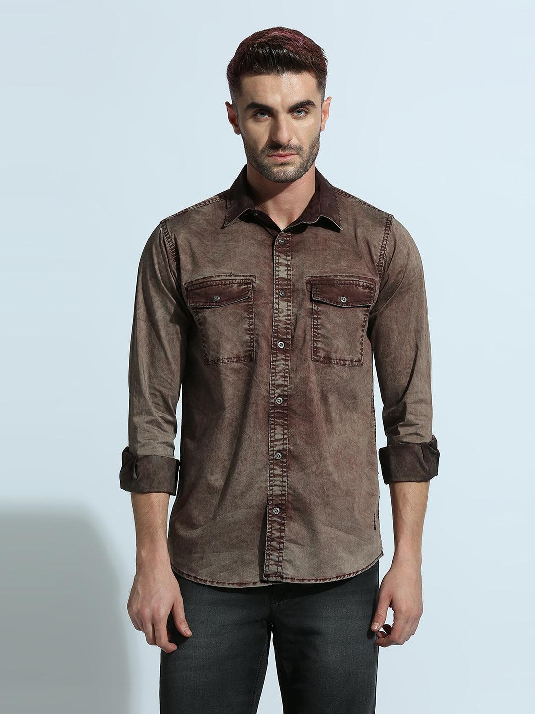 Maroon Solid Shirt