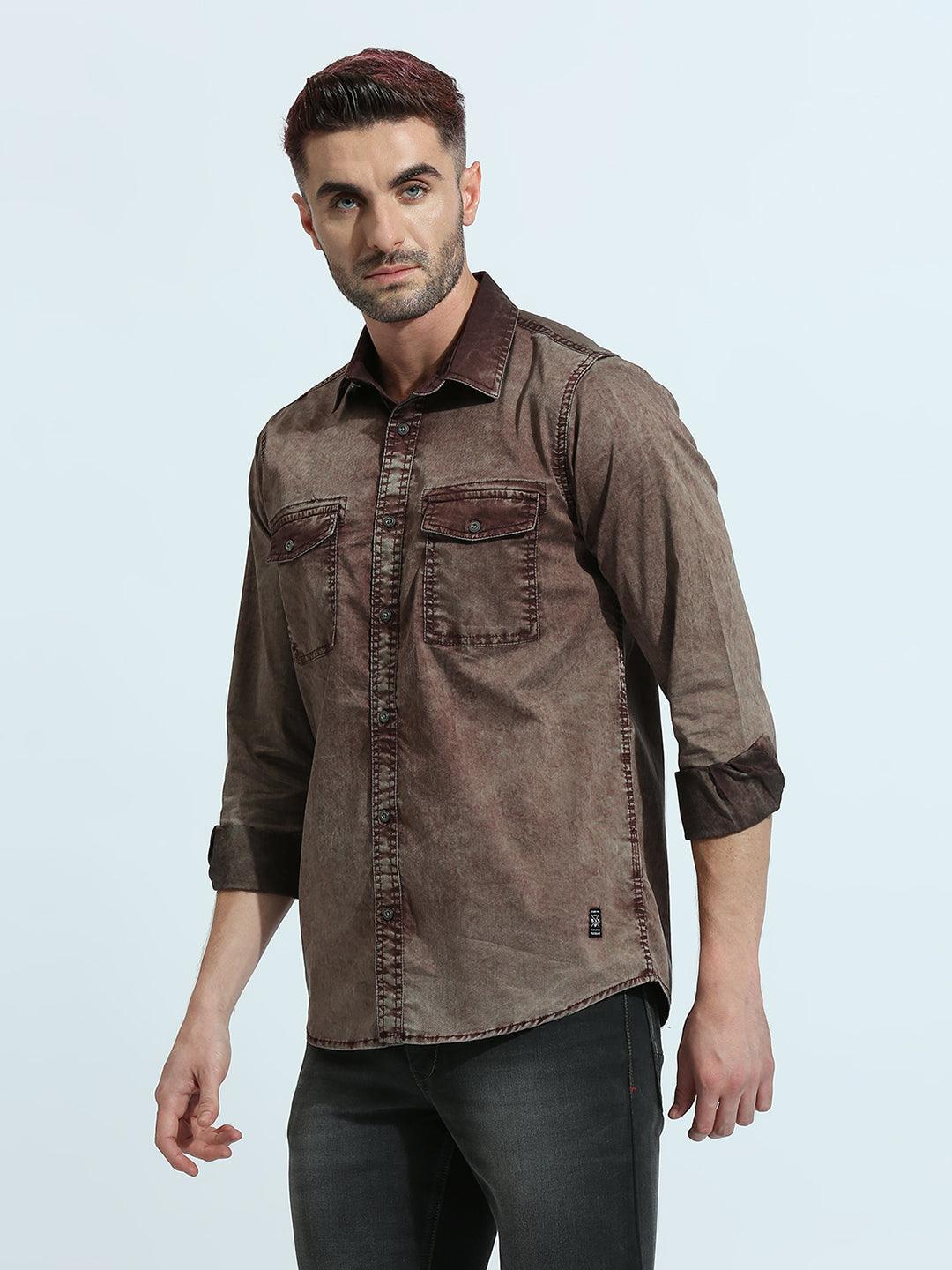 Maroon Solid Shirt