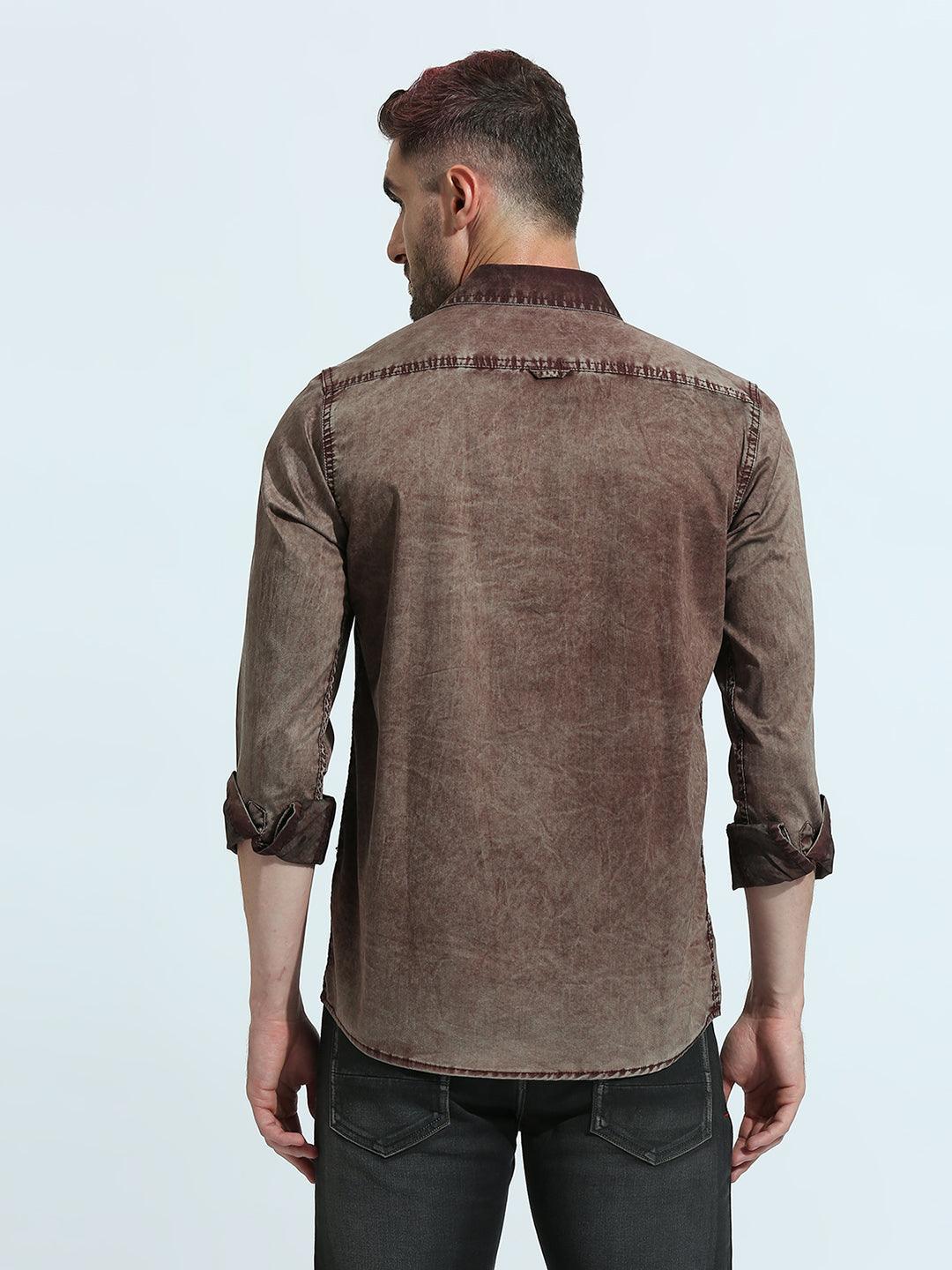 Maroon Solid Shirt
