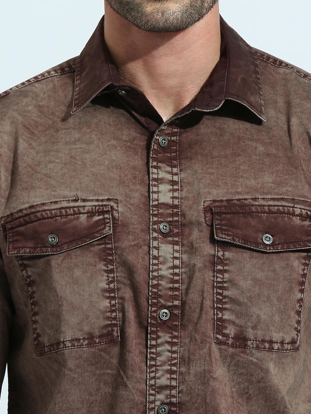Maroon Solid Shirt