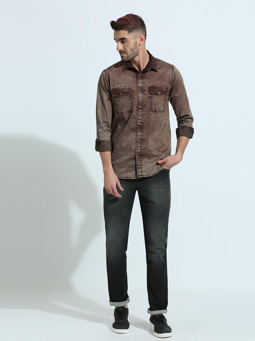 Maroon Solid Shirt