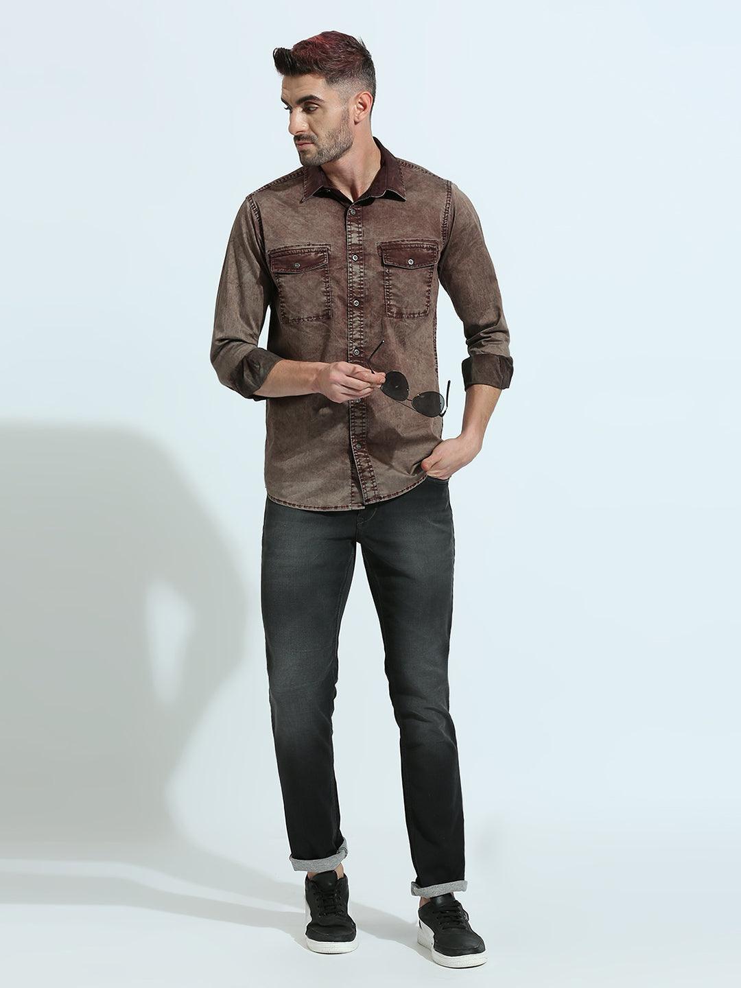 Maroon Solid Shirt