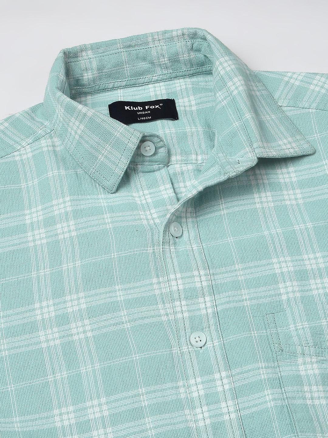 Sea green Checkered Shirt
