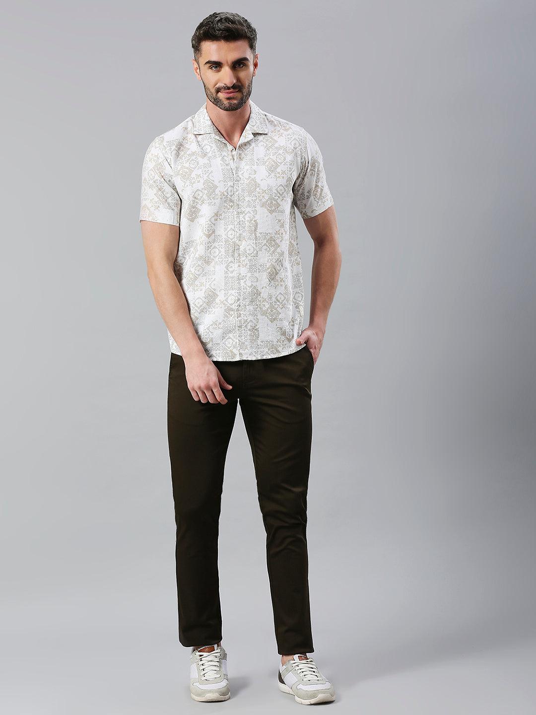 Beige Printed Shirt