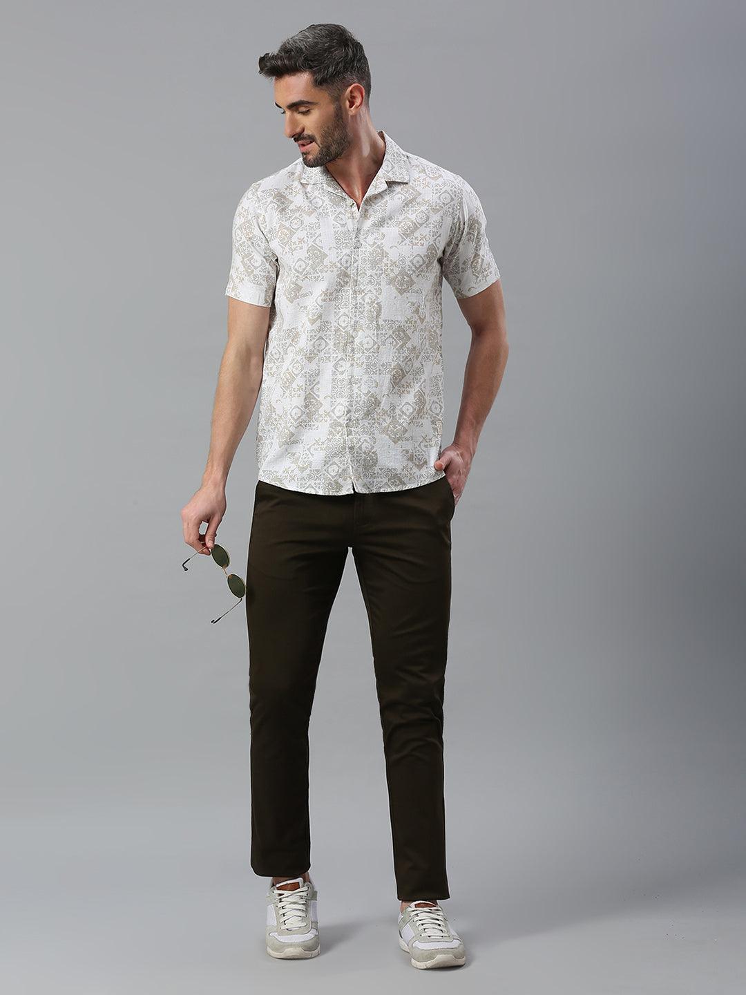 Beige Printed Shirt