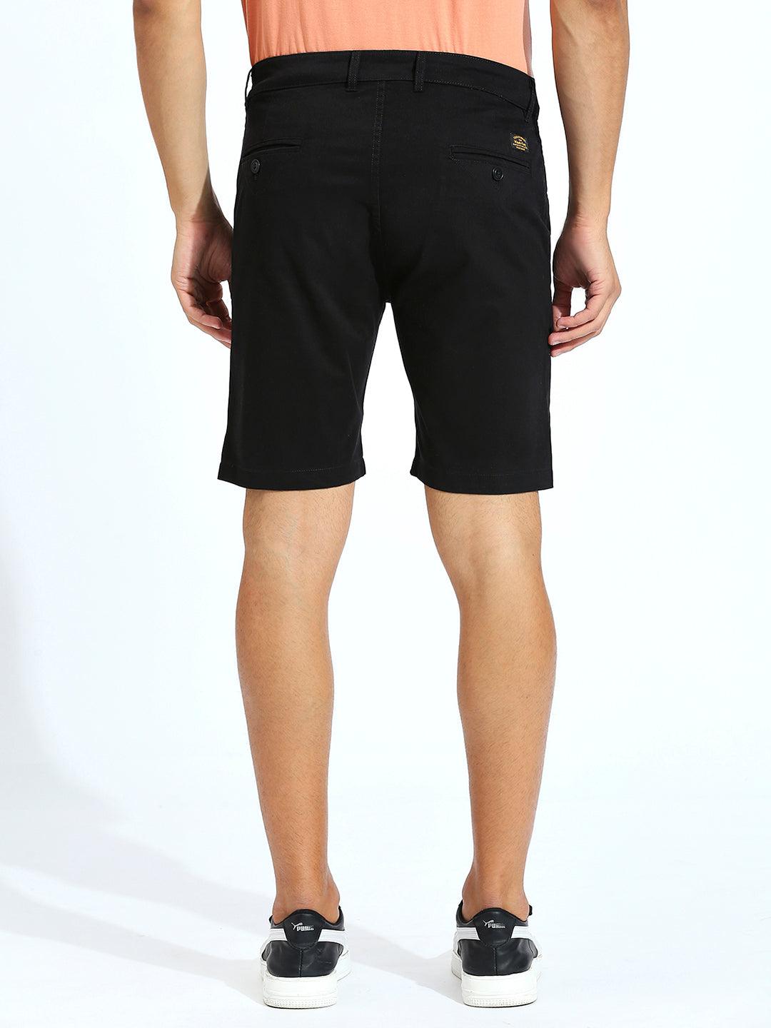 Wanderer Twill Lycra Black Stretchable Shorts