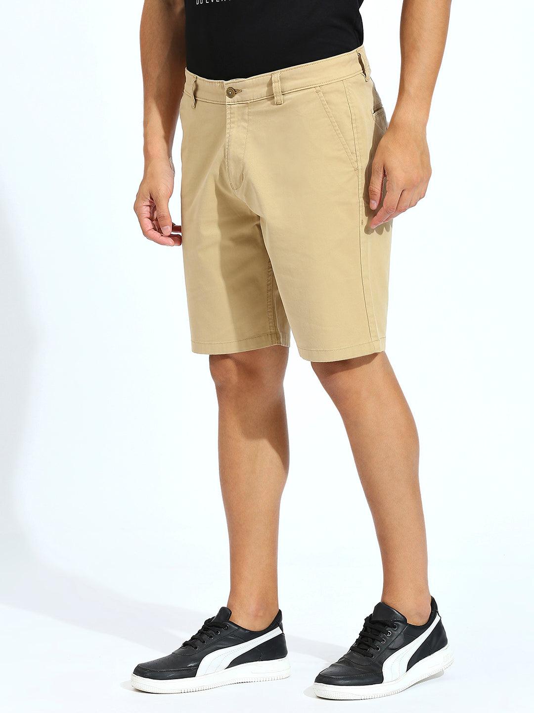 Wanderer Twill Lycra Khaki Stretchable Shorts