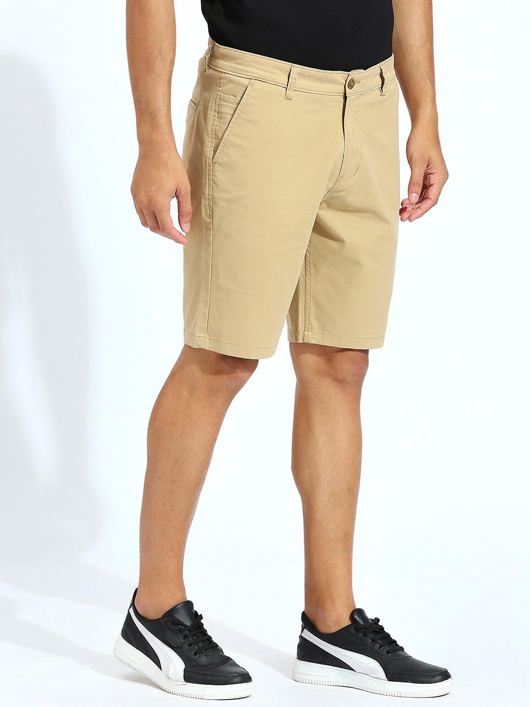 Wanderer Twill Lycra Khaki Stretchable Shorts
