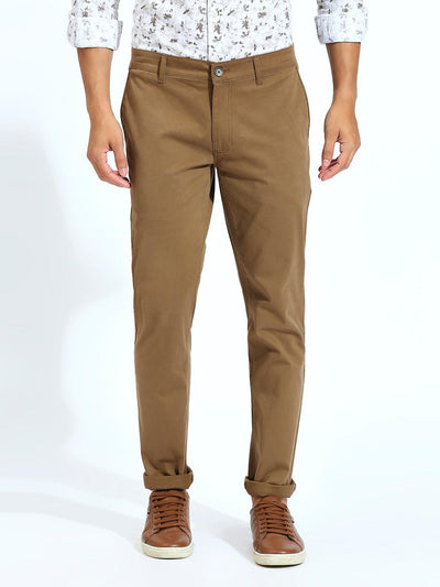 Khaki Brown Tapered Narrow Fit Chino Pants