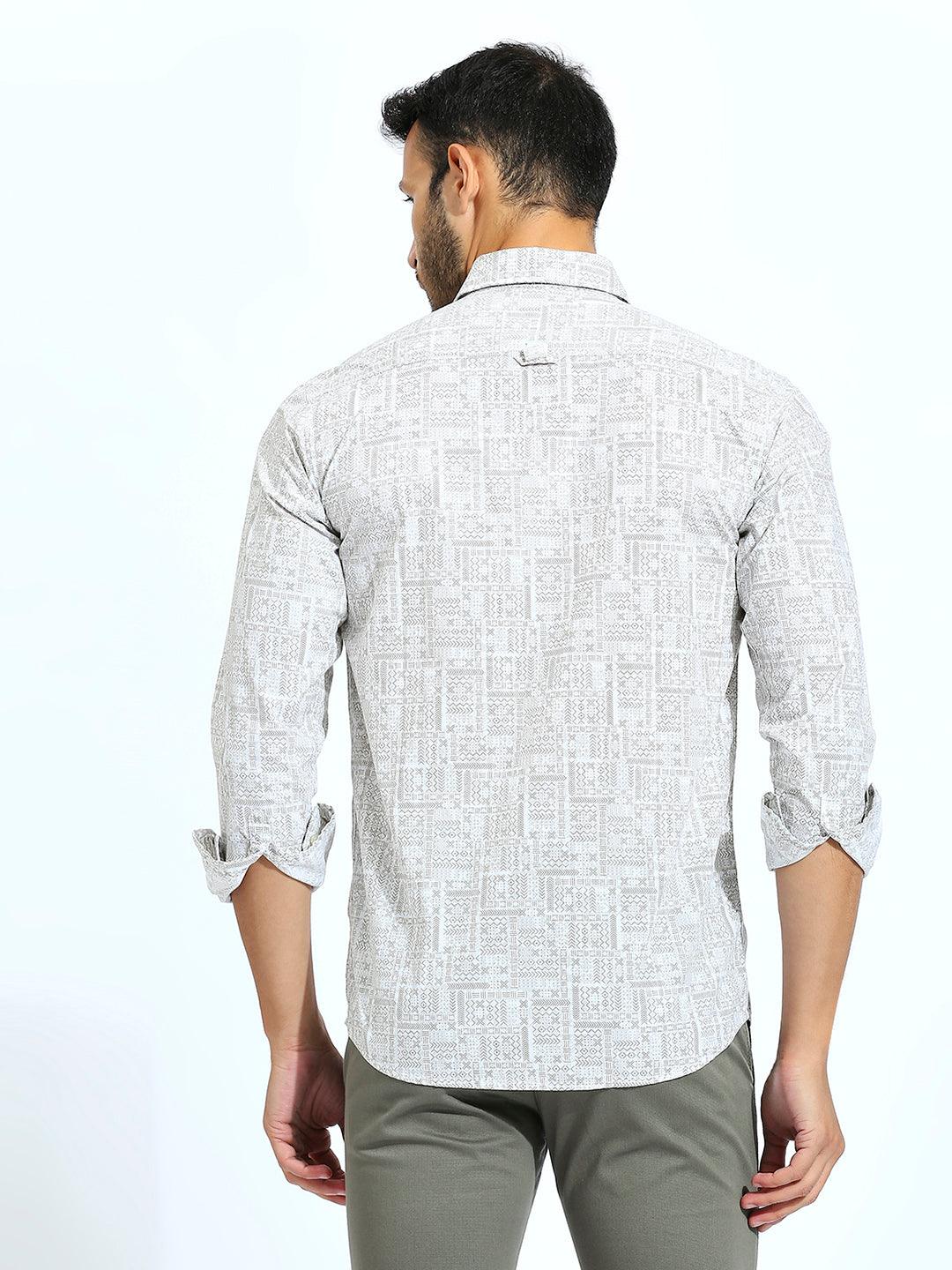 Beige Printed Shirt