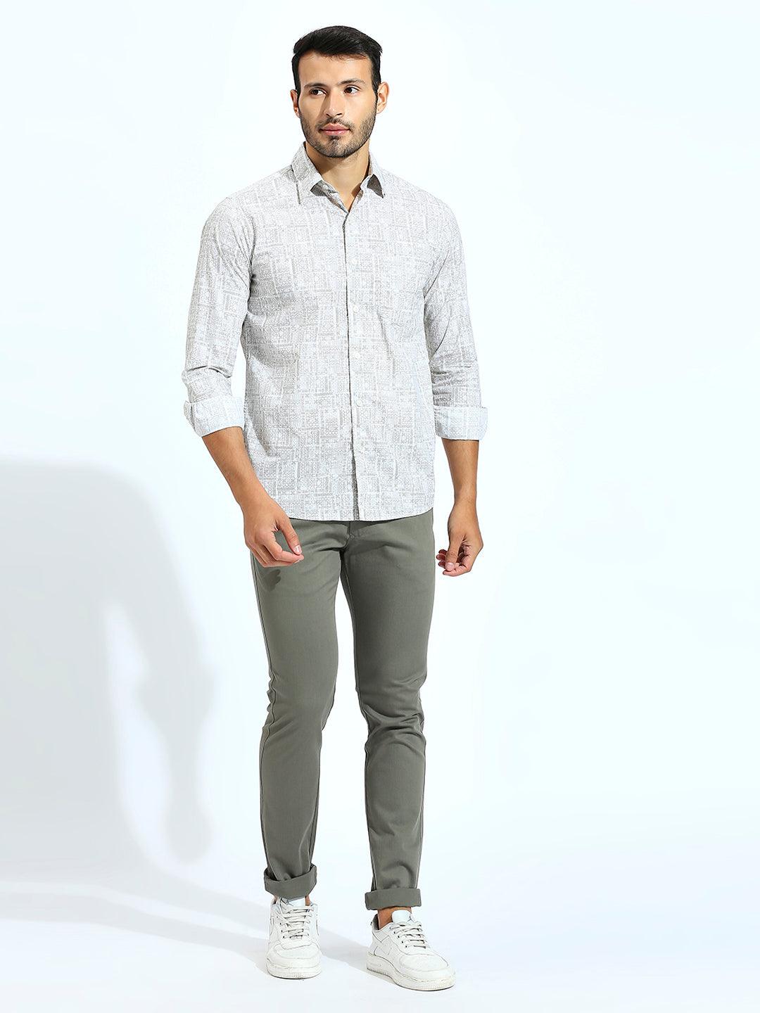 Beige Printed Shirt