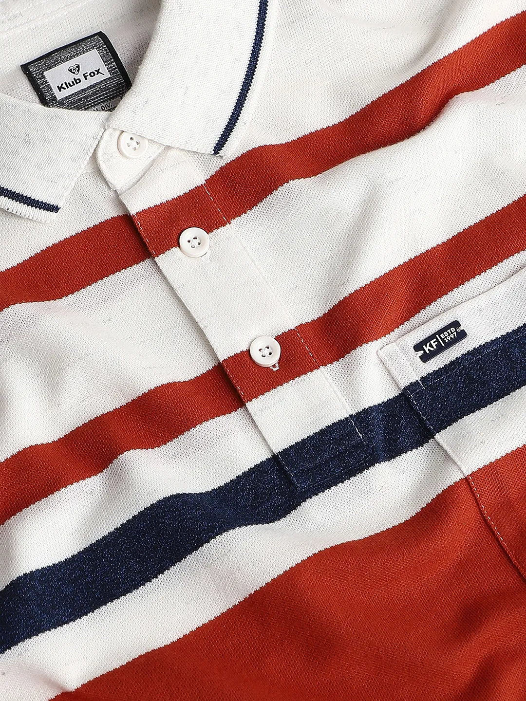Rust Striped Polo T-Shirt
