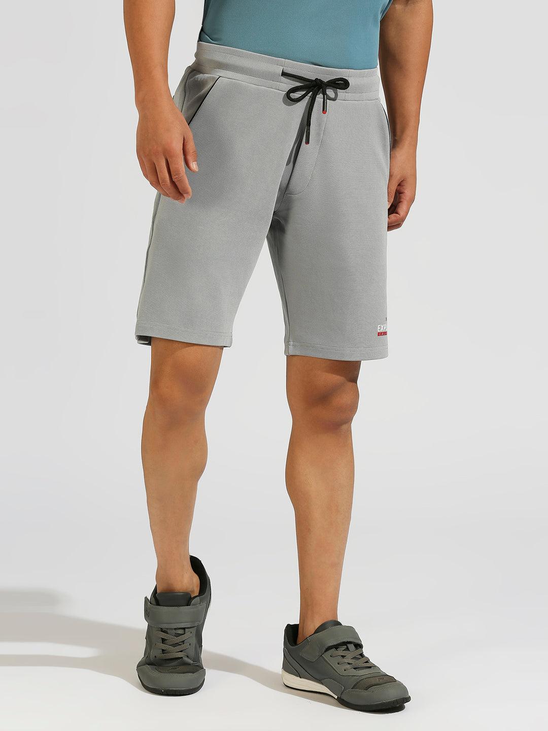 All Day Light Grey Stretchable Shorts