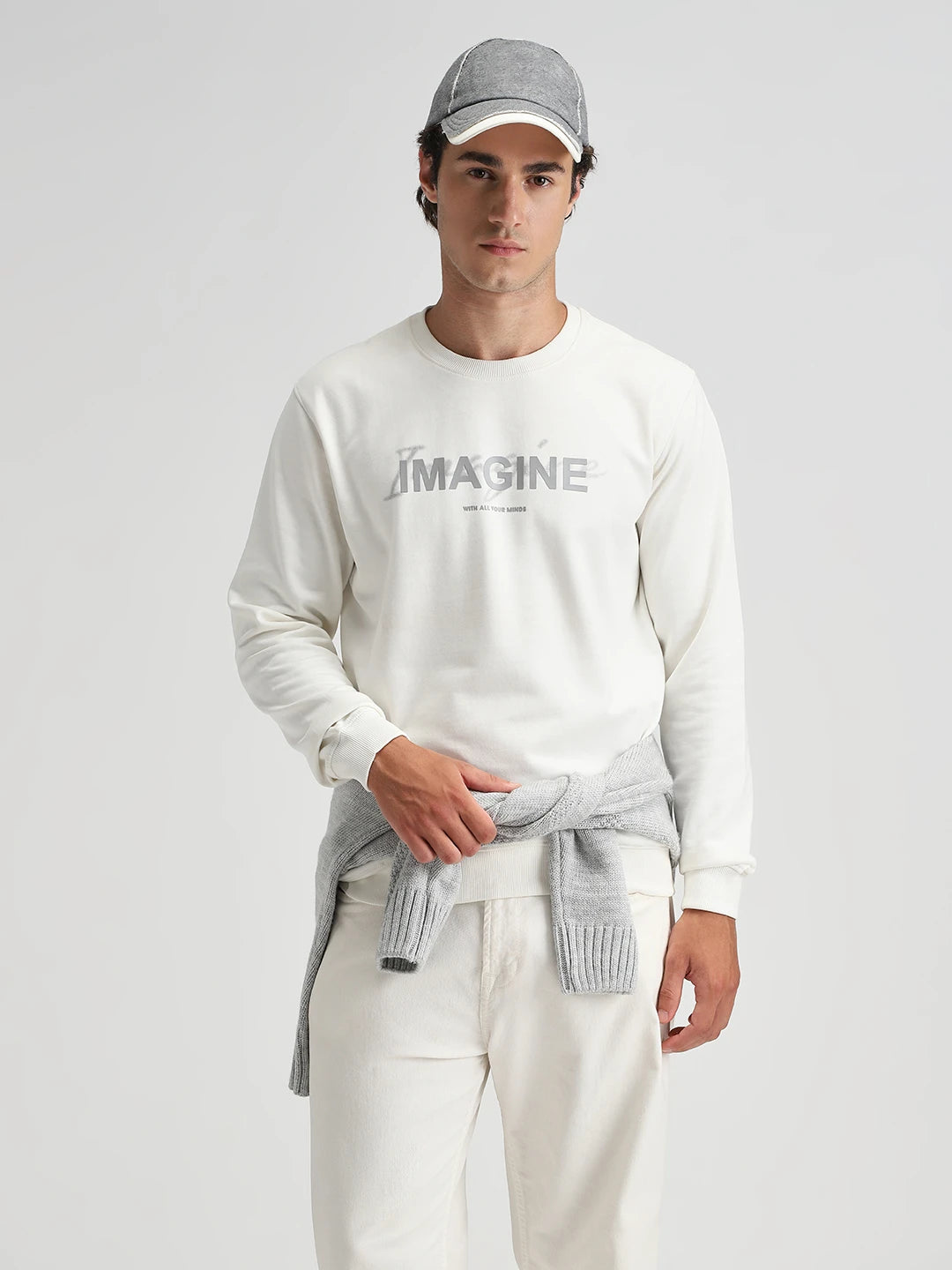 White Printed Sweatshirt