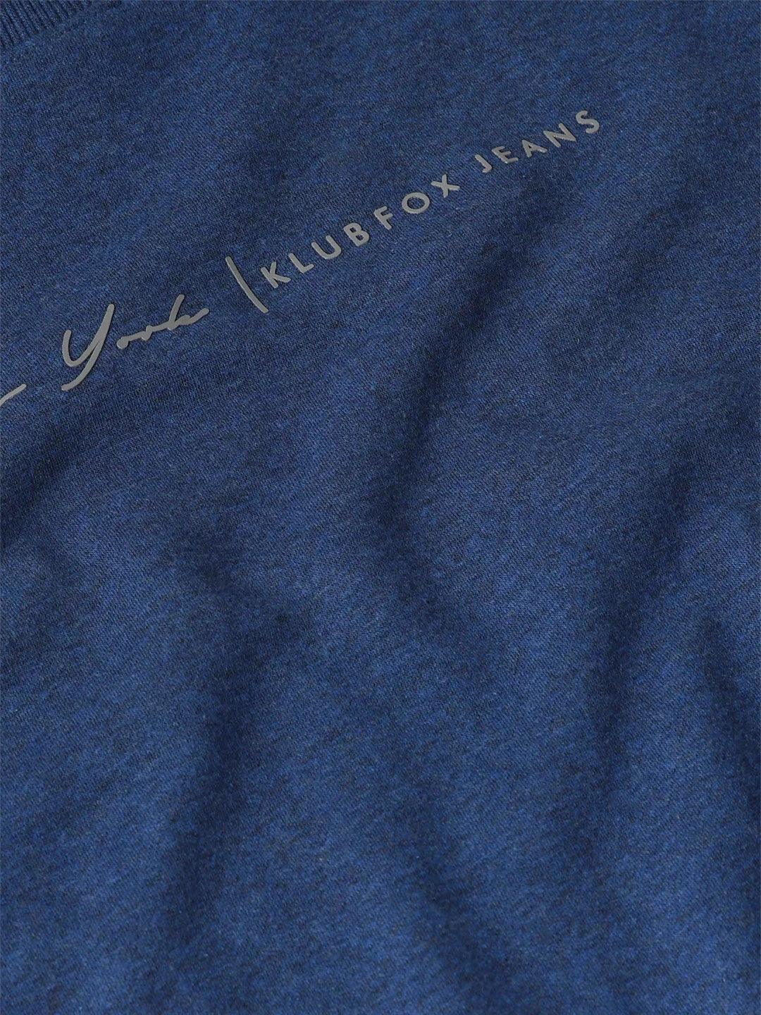 Blue Melange Solid Sweatshirt