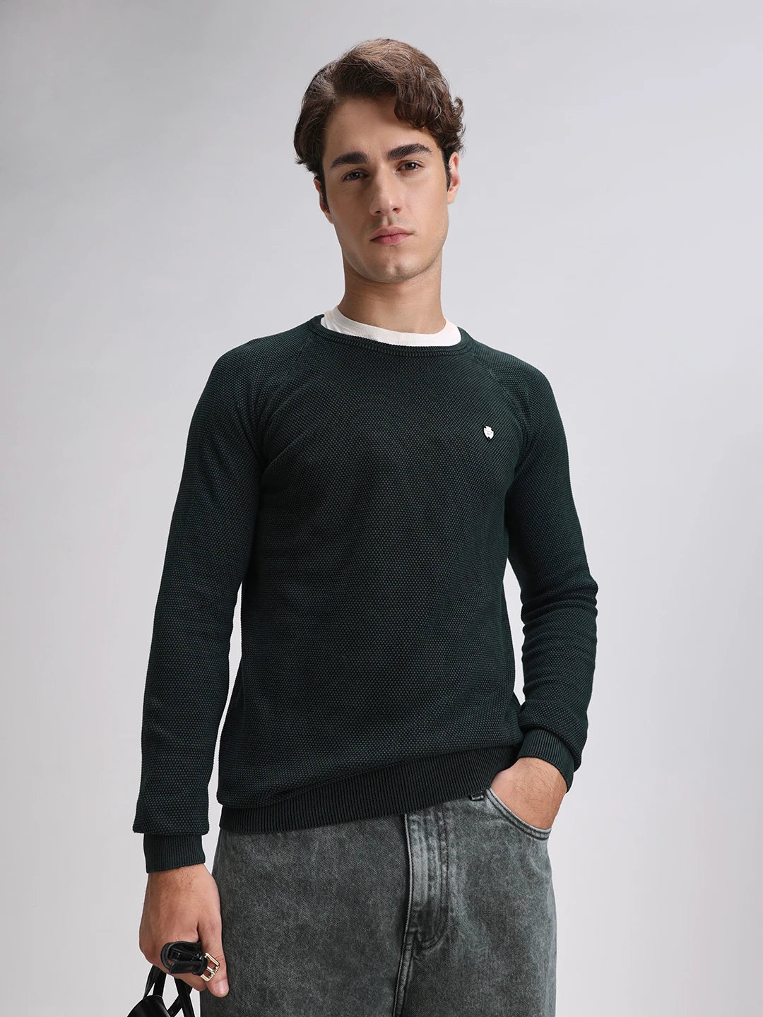 Teal Solid Sweater