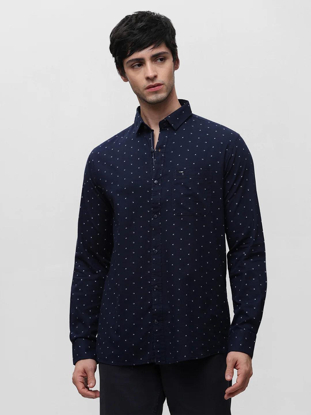 Navy Printed Shirt