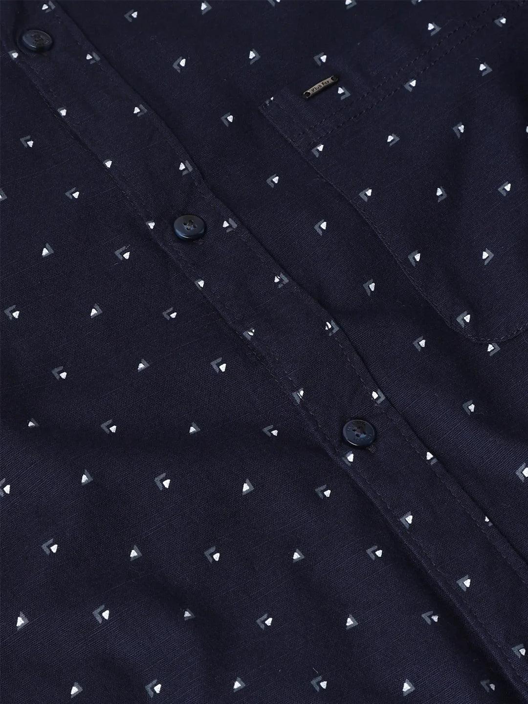 Navy Printed Shirt