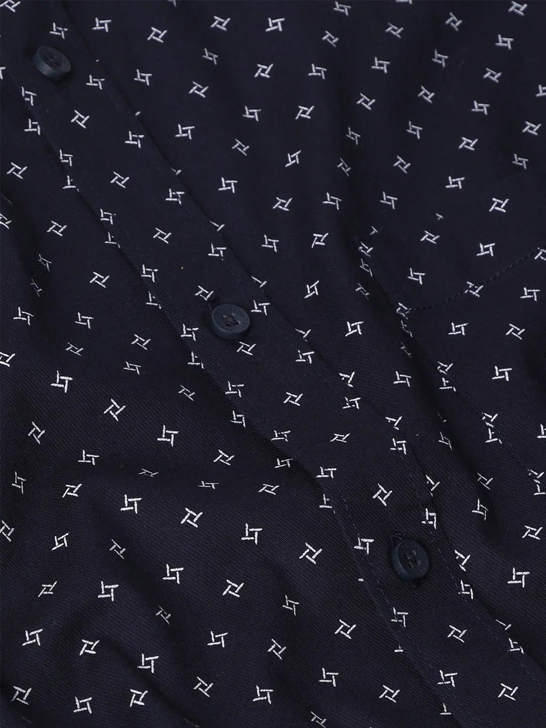 Navy Printed Shirt