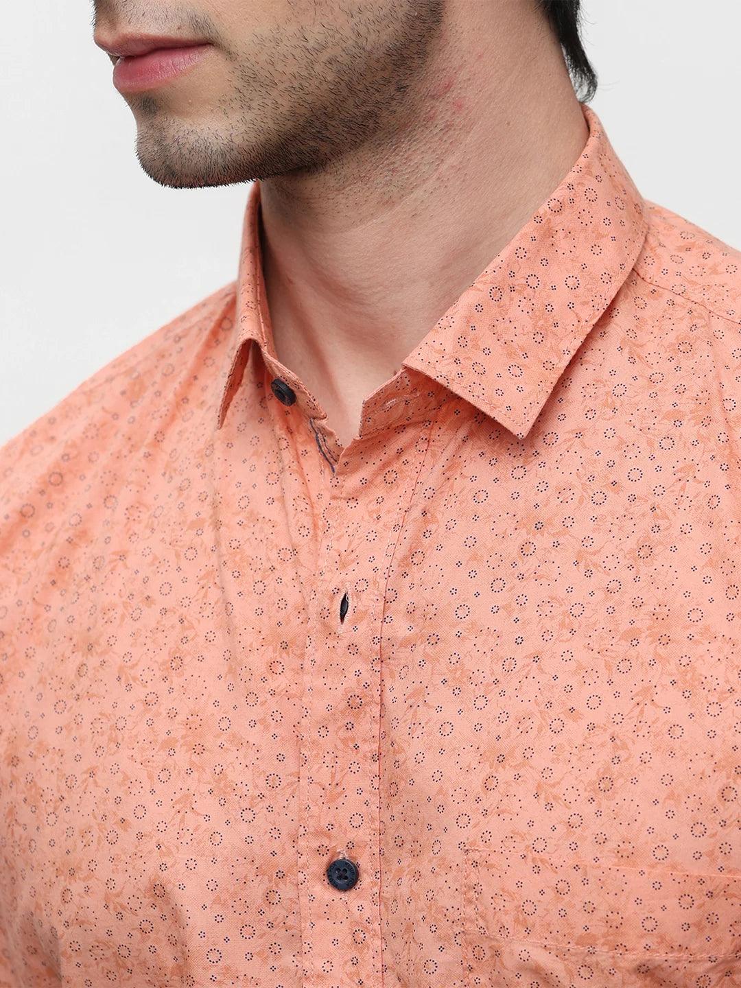 Peach Printed Shirt