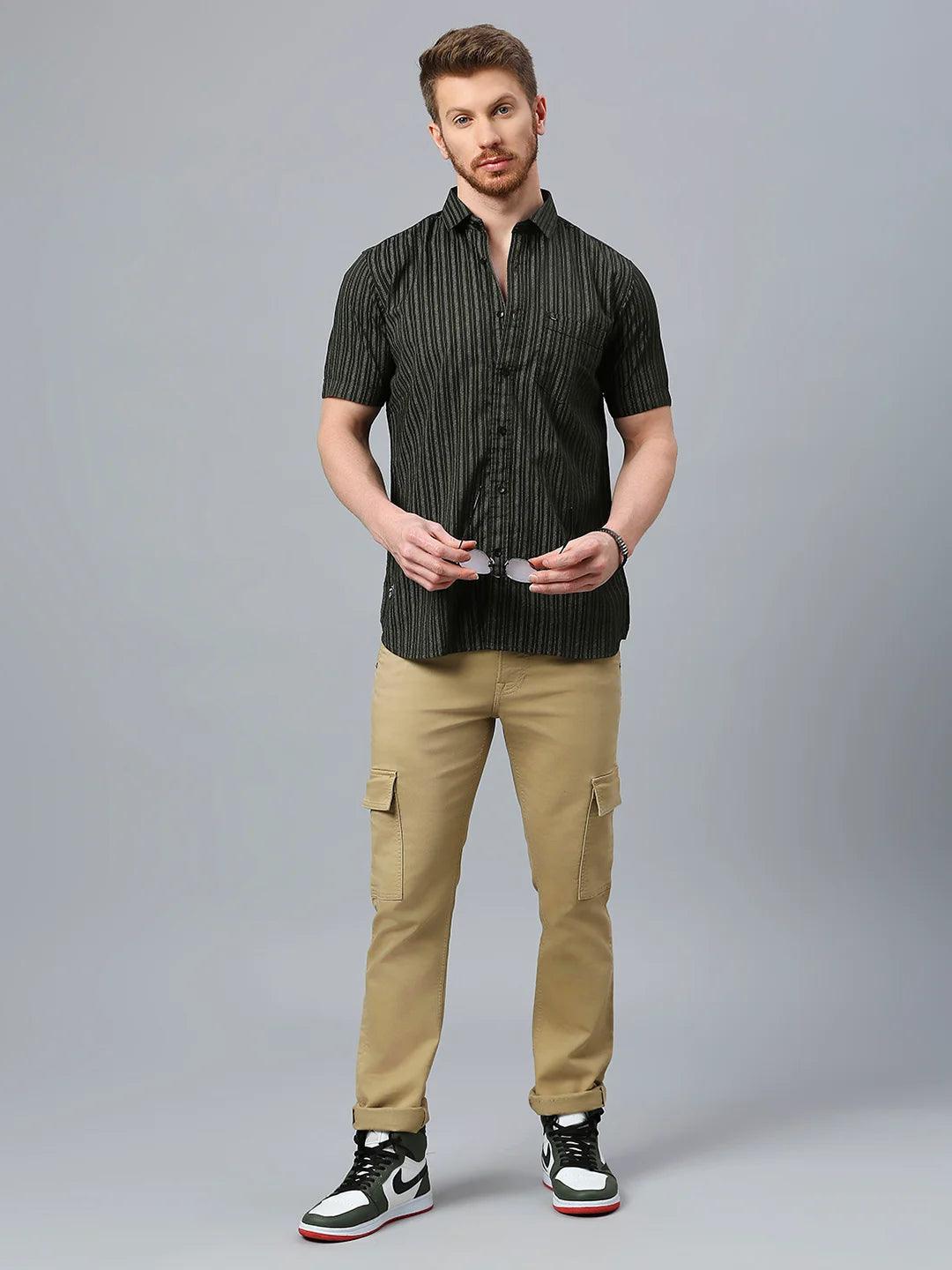 Olive Striped Shirt