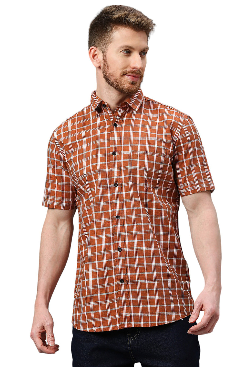 Rust Checkered Shirt