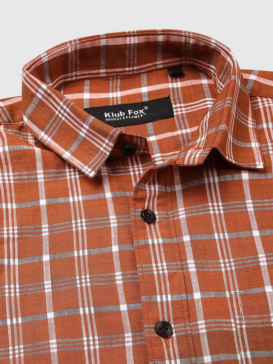 Rust Checkered Shirt