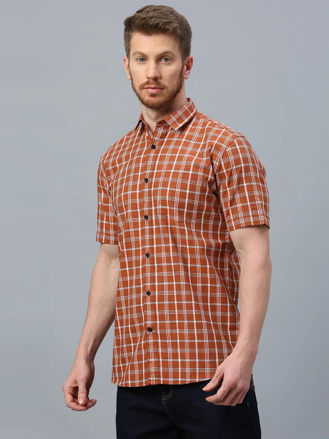 Rust Checkered Shirt