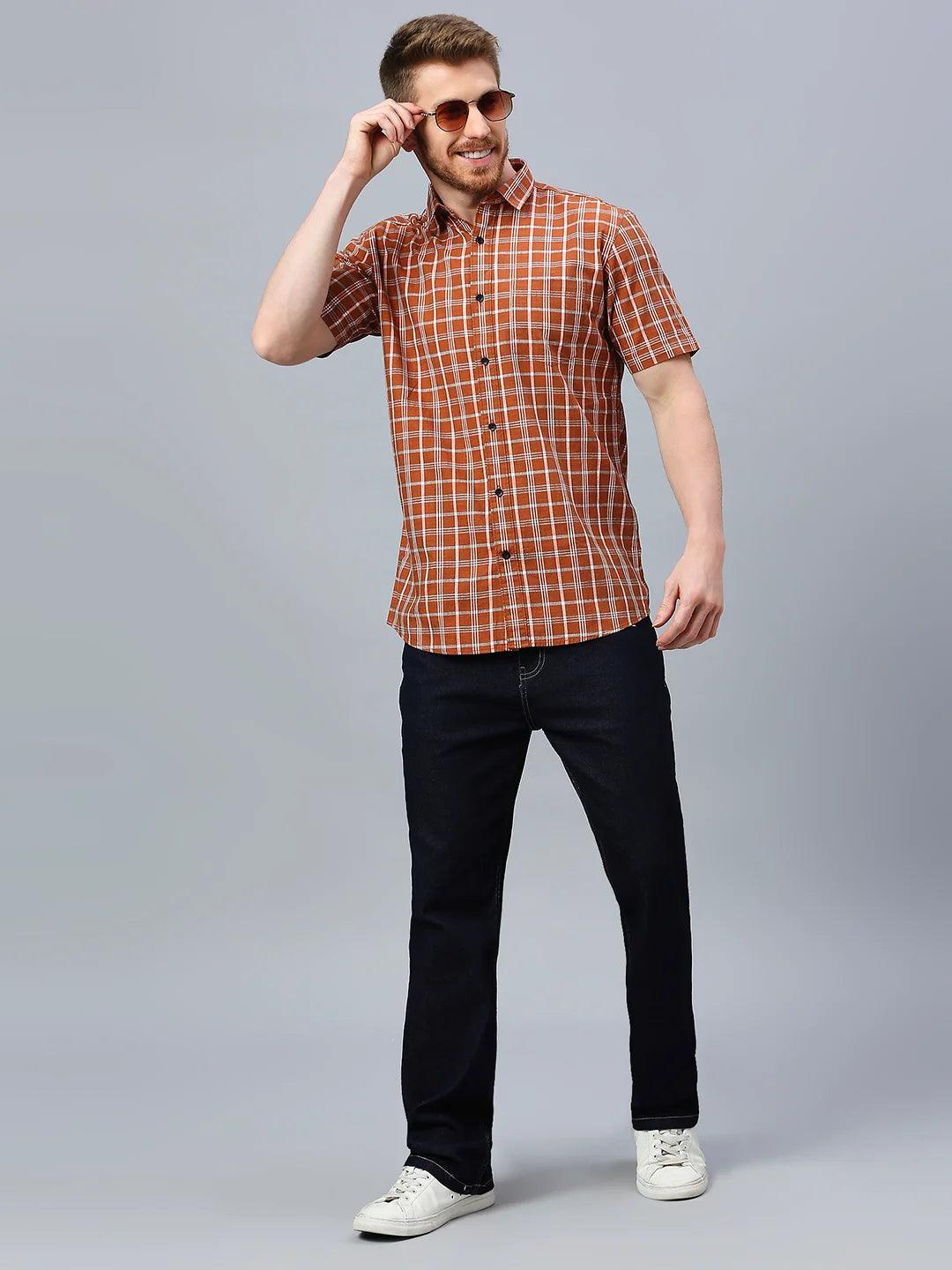 Rust Checkered Shirt