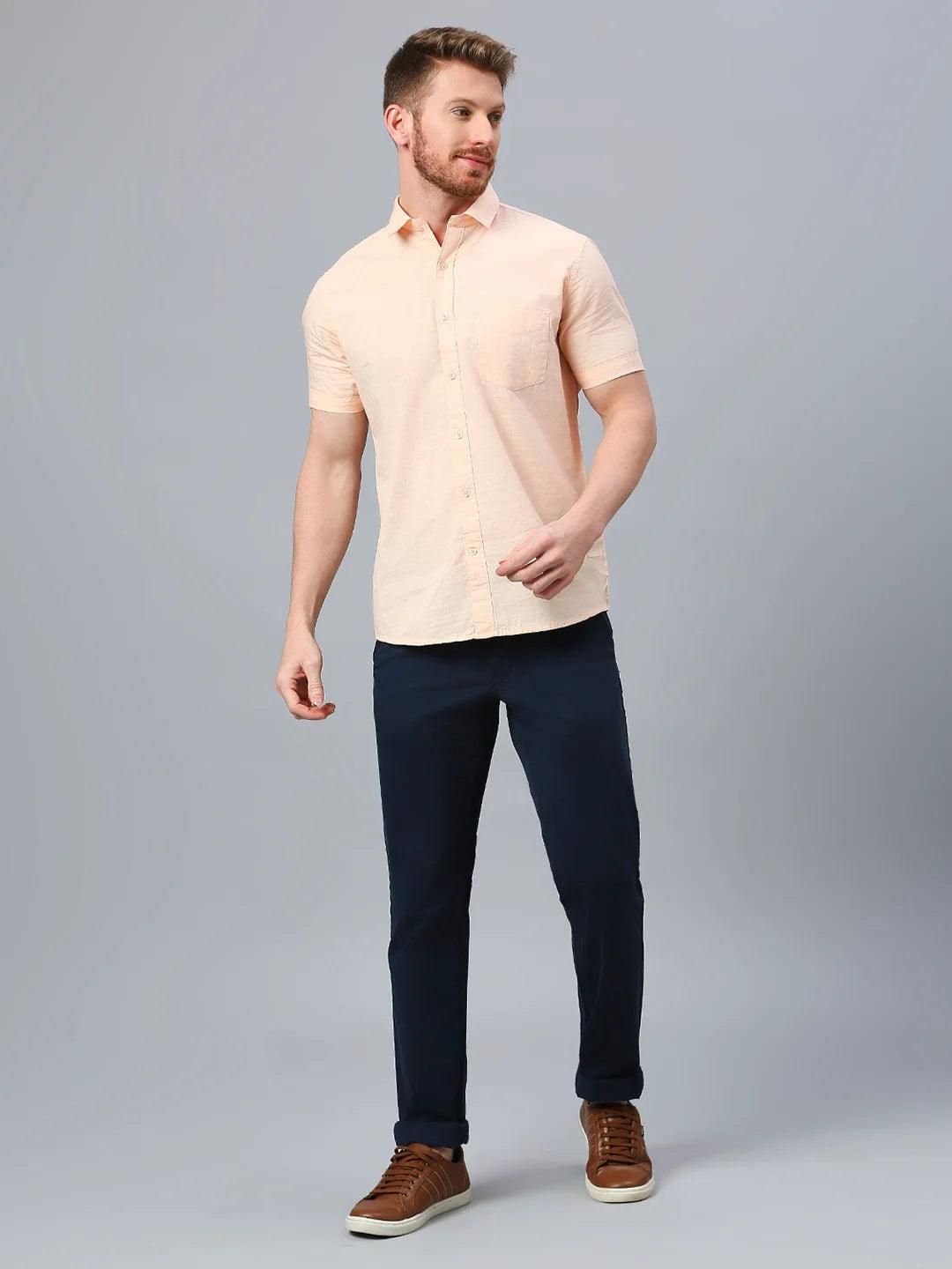 Peach Solid Shirt