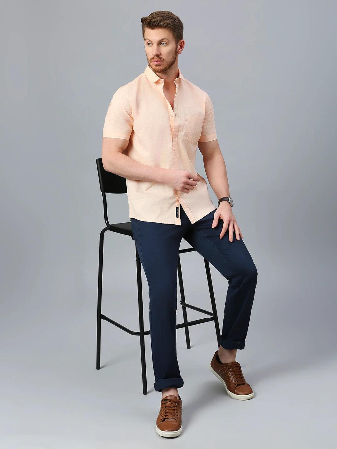 Peach Solid Shirt