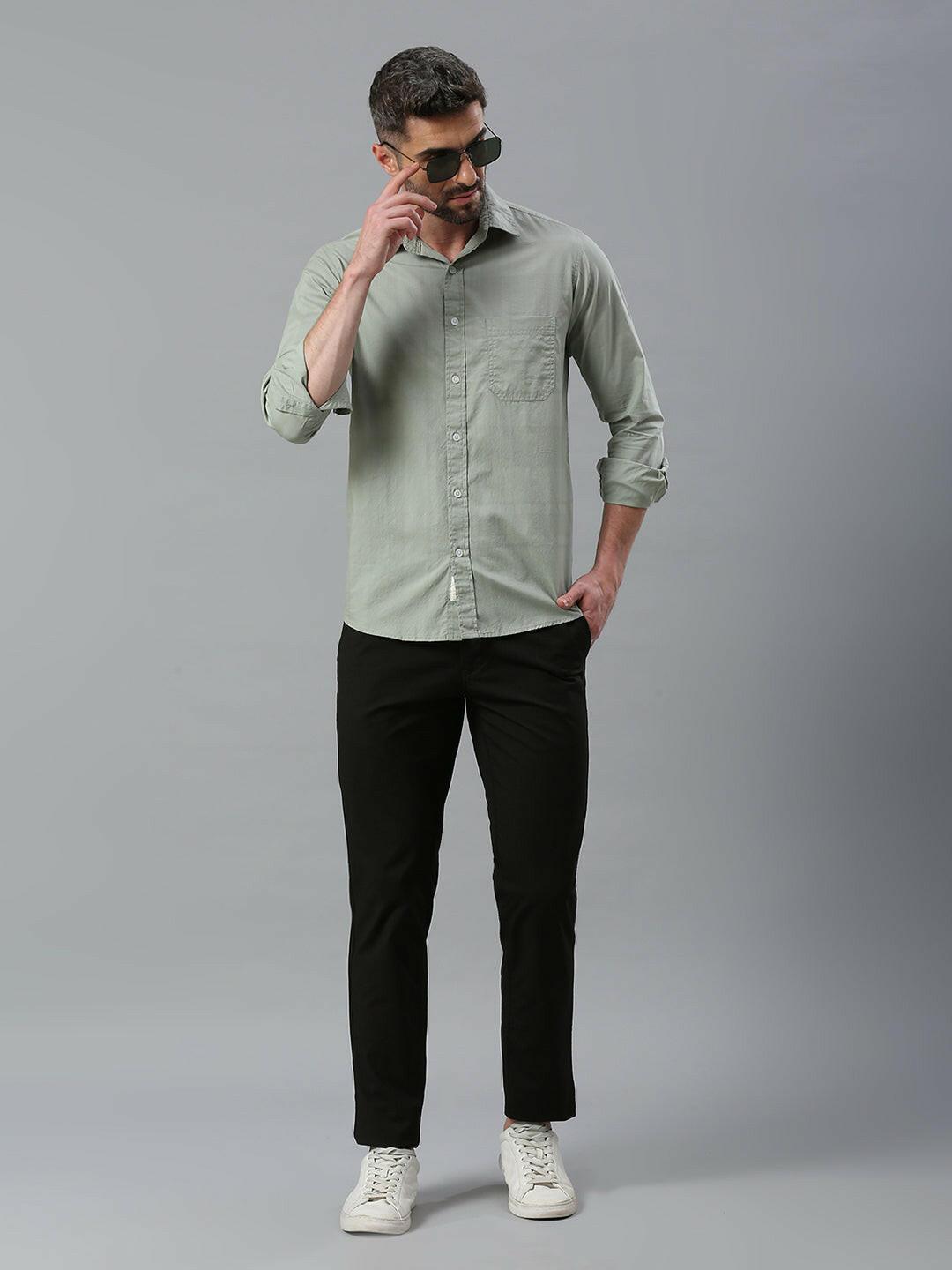 Charcoal Black Narrow Chino Pants